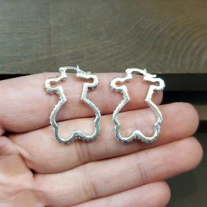 925 Sterling Silver Animal Shape Cubic Zirconia Dangle Earrings